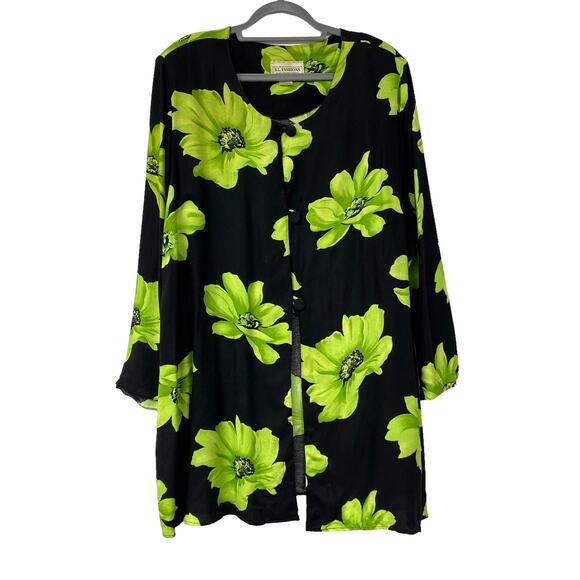 SL Fashions Other - Vintage S.L Fashions Womens Green Floral Button Front Top